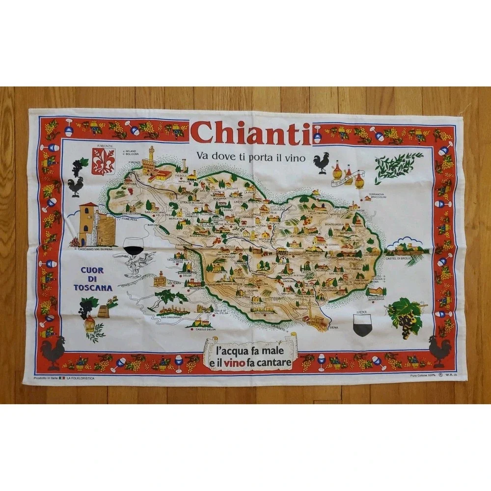 Chianti Vino Wine 100% Cotton Italian Tea‎ Towel Extra Large